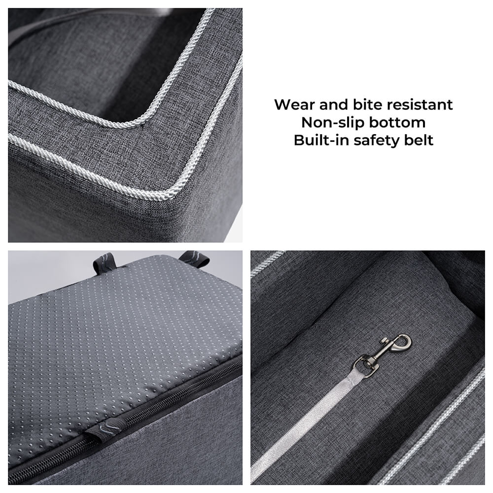 Suede Square Lookout Console Pet Car Seat - FUNNYFUZZY