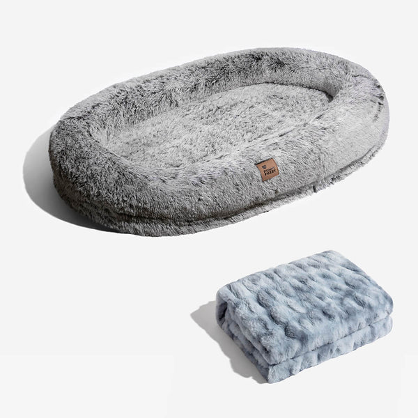 Luxury Super Large Sleep Deeper Oval Bed Human Dog Bed - FUNNYFUZZY